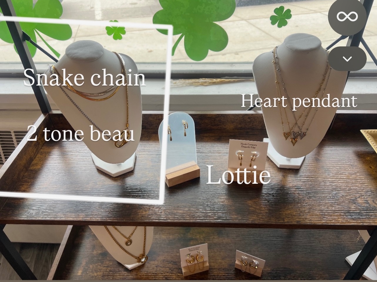 Lottie Earrings-Mock Double w/Stones