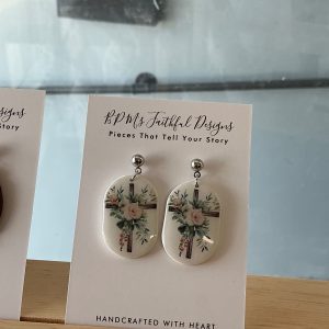 Floral Easter Cross Dangles
