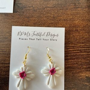 Fuchsia Cross Statement Earrings