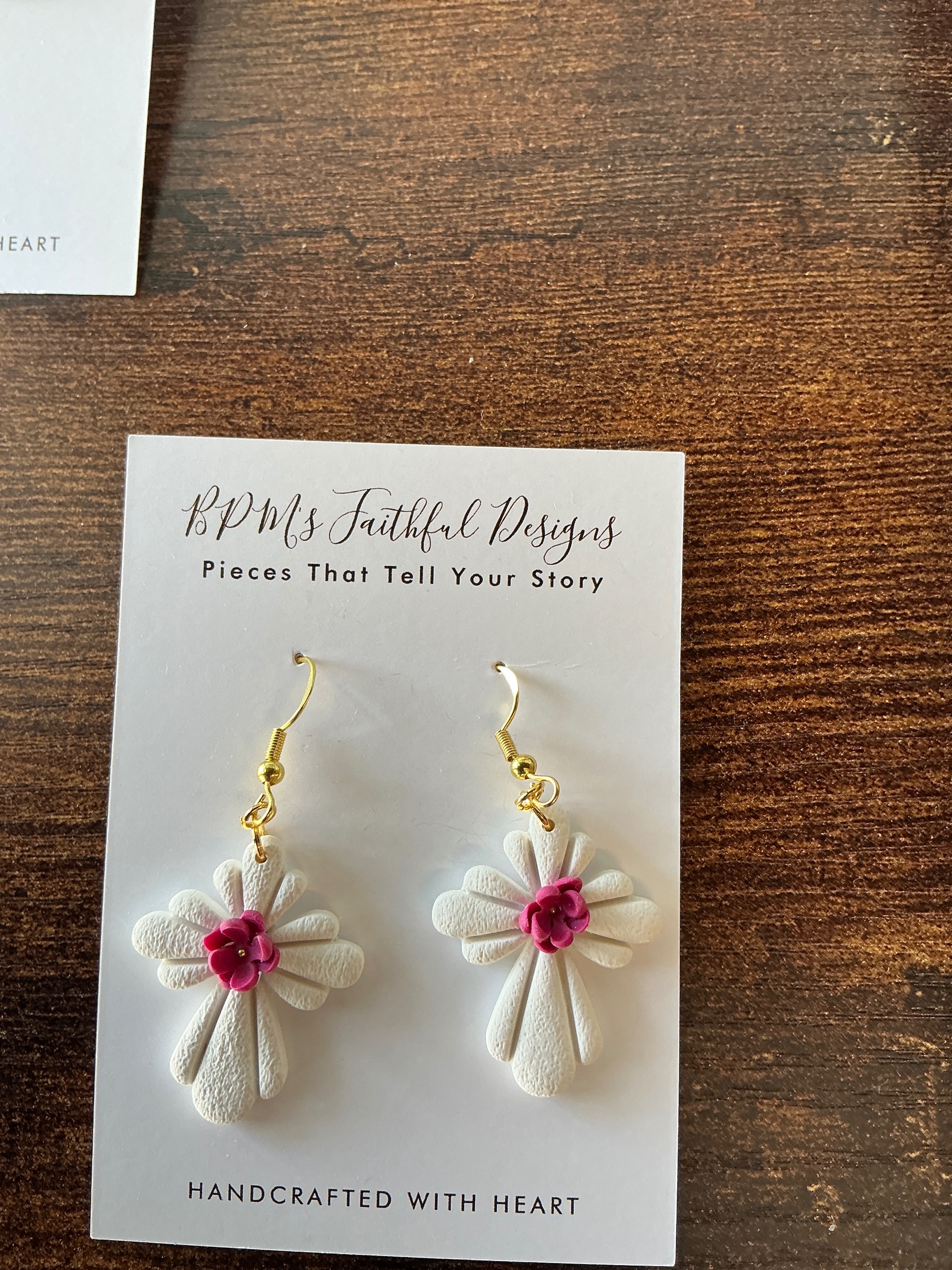 Fuchsia Cross Statement Earrings