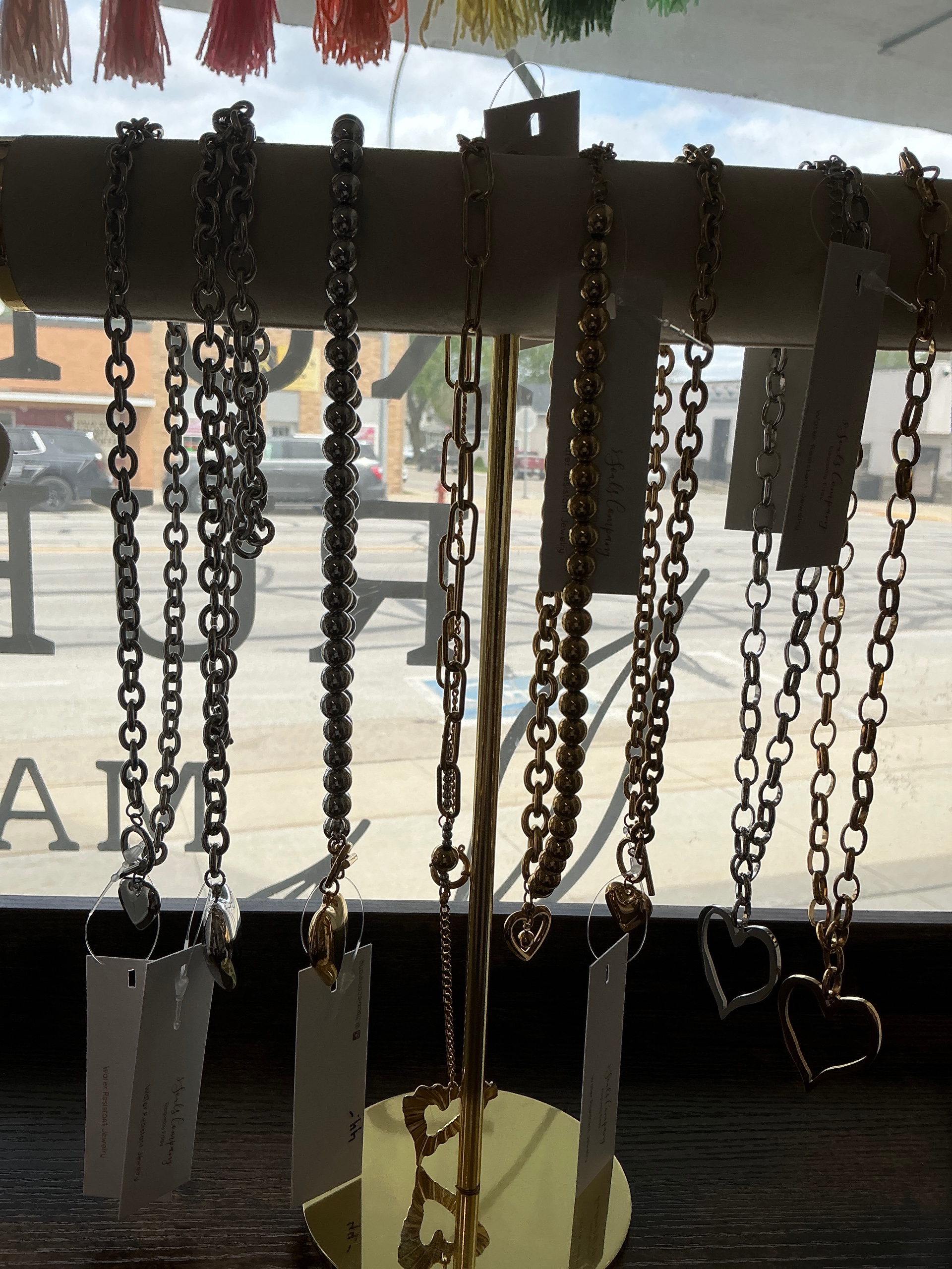 Drop Heart Paperclip Chain